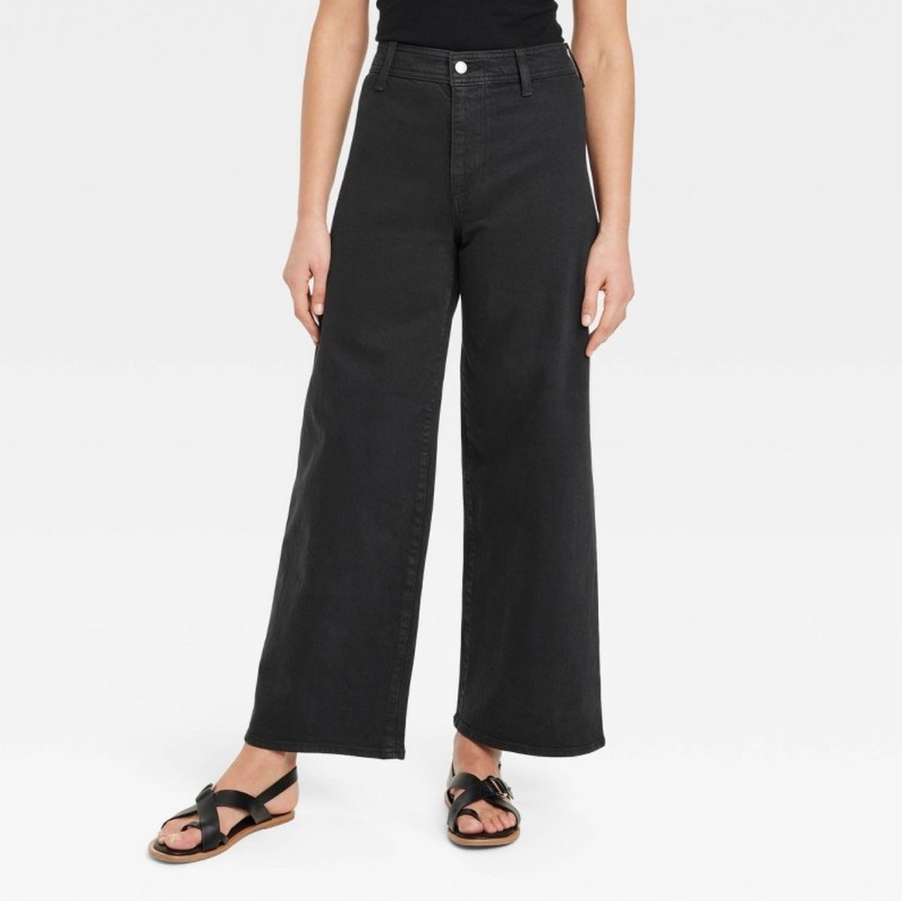 Women’s High Waisted Wide Leg Black Jeans
